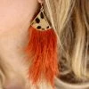 The Lace Cactus Rust + Leopard Tassel Earrings