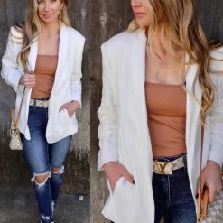 EE:Some Apparel Off-White Classic Linen Blazer