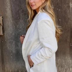 EE:Some Apparel Off-White Classic Linen Blazer