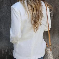 EE:Some Apparel Off-White Classic Linen Blazer