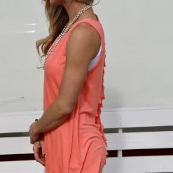 E. Luna Coral Laser Cut Back Tank Top Apparel