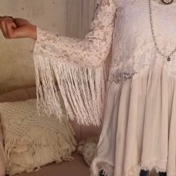 Blue B Pale Blush Boho Lace Tunic Apparel