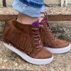Western Vibes Not Rated Brown Serape Wedge Sneakers