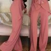 Valentine Apparel Deep Mauve Ribbon Ruffle Pants