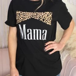 Zutter Black + Leopard "Mama" Graphic Tee Apparel
