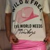 Mine B Cream "The World Needs More Cowboys" Graphic Tee