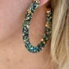 The Lace Cactus Black Multi Glitter Tube Hoop Earrings