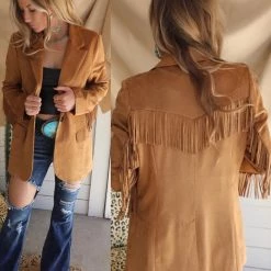 Doe + Rae Apparel Mazzie Mocha Suede Blazer