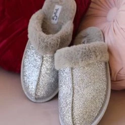 Footwear Very G Silver Sparkle Slippers