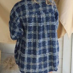 Davi & Dani Apparel Wooly Blue Plaid Shacket