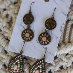 The Lace Cactus Boho Babe Gold Trio Boho Earrings
