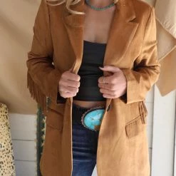 Doe + Rae Apparel Mazzie Mocha Suede Blazer