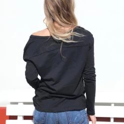 WannaB Apparel Black Loose Fit Long Sleeve Top