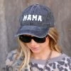 David & Young Black Washed Vintage "MAMA" Hat Mama Love