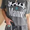 Zutter Apparel Mama Cow Print Mineral Washed Graphic Tee