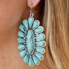 The Lace Cactus Western Vibes Large Turquoise Cluster Dangle Earrings