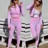 My Closet Pink Honeycomb Textured Active Wear Set Apparel