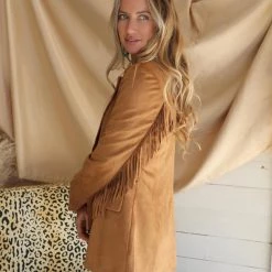 Doe + Rae Apparel Mazzie Mocha Suede Blazer