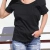 Wanna B Apparel Black V-neck Half Sleeve Tee