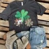 Lucky + Blessed Charcoal 3 Leaf Clover Graphic Tee Apparel