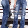 Petra 153 Madonna Mid-Rise Flare Distressed Patch Jeans Best Sellers
