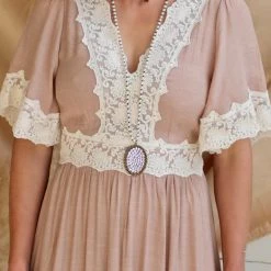 Wishlist Apparel Chai Lace Trim Maxi Dress
