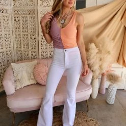 Peach Love Apparel Split Purple + Peach Bodysuit