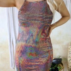 Cherish Wavy Sequin Retro Mini Dress