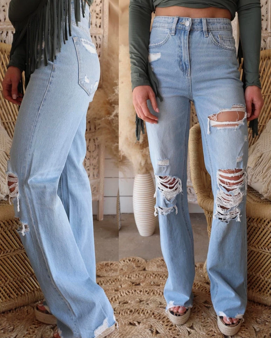 Flying Monkey Light Wash Vintage 90's Flare Jeans