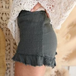 POL Apparel Chassidy Charcoal + Smocked Shorts