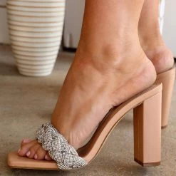 Liliana Nashville Edition Rhinestone + Nude Block Heels