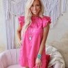 Jodifl Hot Pink Leopard Satin Dress
