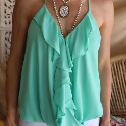 Davi + Dani The Mallorie Mint Tank Apparel