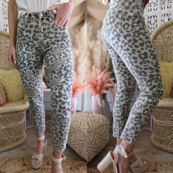 I+M Jeans Leopard Girlfriend Skinny Jeans