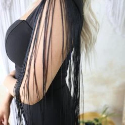 Symphony Black Square Neck Mini Dress