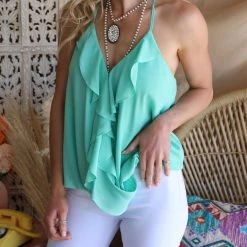 Davi + Dani The Mallorie Mint Tank Apparel