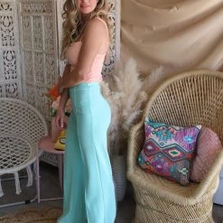 Love Song Apparel Mally Mint High Waist Flared Trousers