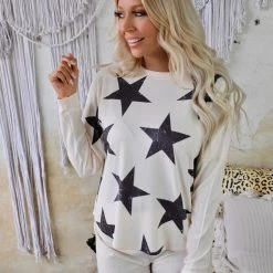 Phil Love Apparel Cream + Black Star Thermal Lounge Wear Set