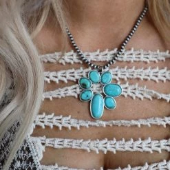 The Lace Cactus The River Turquoise Necklace