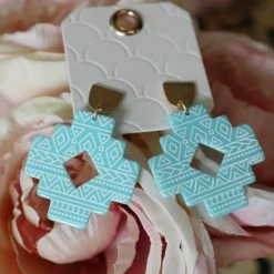 Illord Mitzy Mint Aztec Post Earrings Jewelry