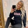 Jerzees Nublend Apparel Black "Mama" Heart Graphic Sweatshirt