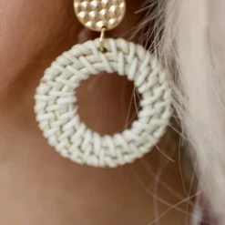 Lucky Overflow Casual Gold Circle Woven Earrings Jewelry