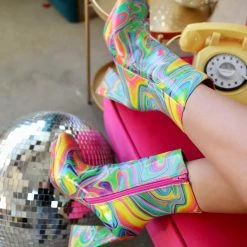 Grace Your Style Best Sellers Psychedelic Rave Ankle Boots