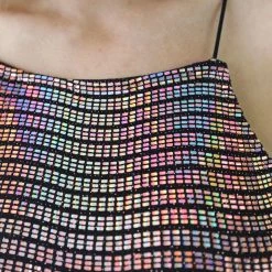 Cherish Wavy Sequin Retro Mini Dress