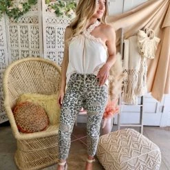 I+M Jeans Leopard Girlfriend Skinny Jeans