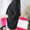 7th Ray Better In Black Sequin Sleeved Cardigan Apparel