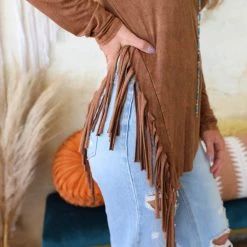 Blue Buttercup Maria Mocha Long Sleeve Top