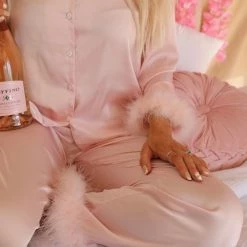 Made With Love Princess Pink Satin Pajama Set