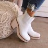 Pierre Dumas Walk This Way White Round Toe Booties