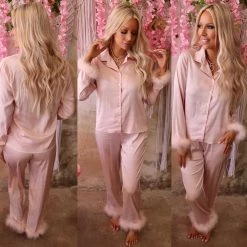 Made With Love Princess Pink Satin Pajama Set